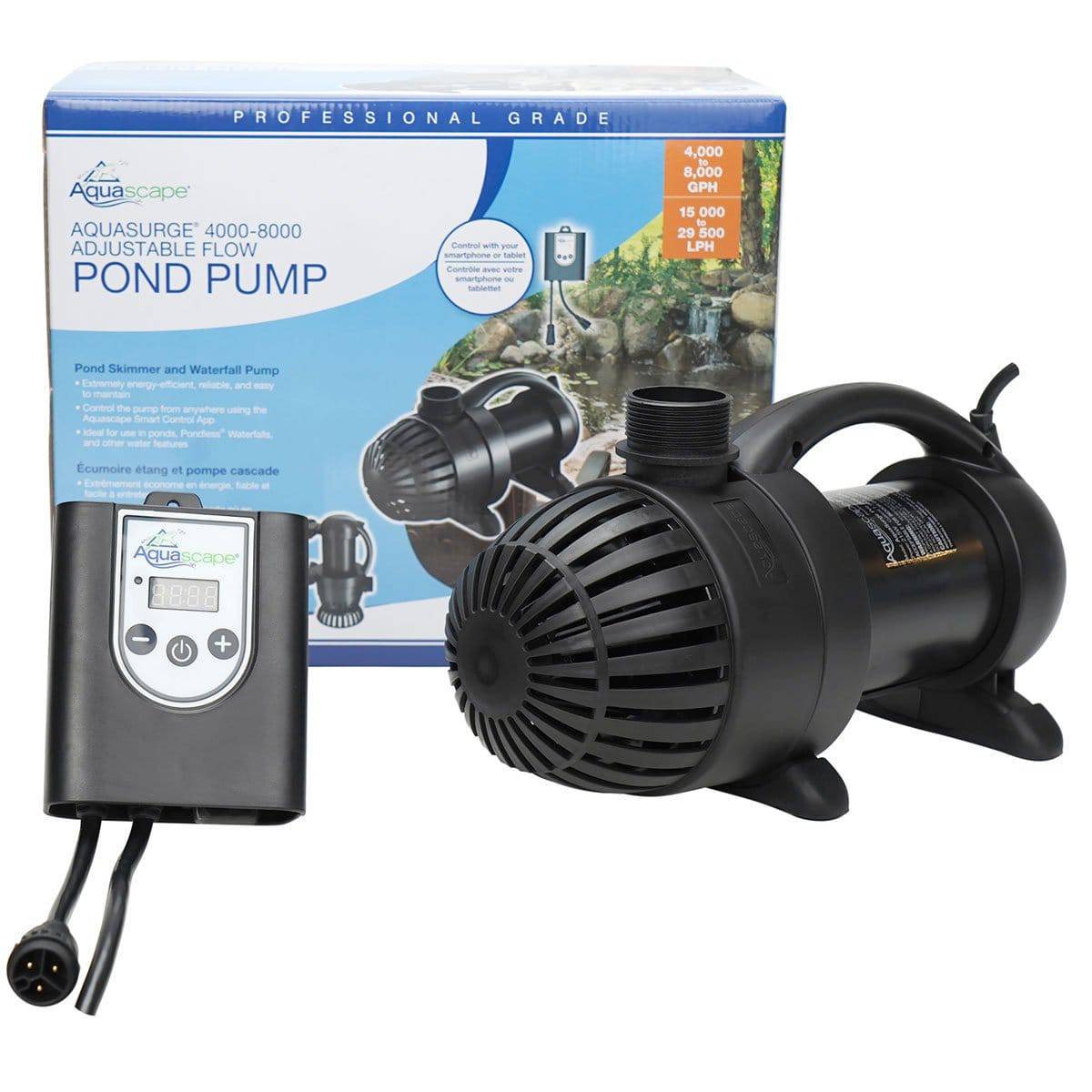 Aquascape AquaSurge PRO 4000-8000 Adjustable Flow Waterfall Pump with Remote