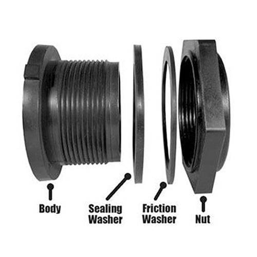 4" Bulkhead (5 3/4" Hole Size) - Hex Nut (Double Washer)